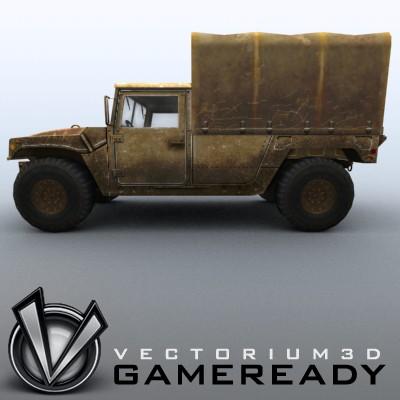 3D Model of Low poly model of HUMVEE with one 1024x1024 diffusion/opacity TGA texture - 3D Render 3